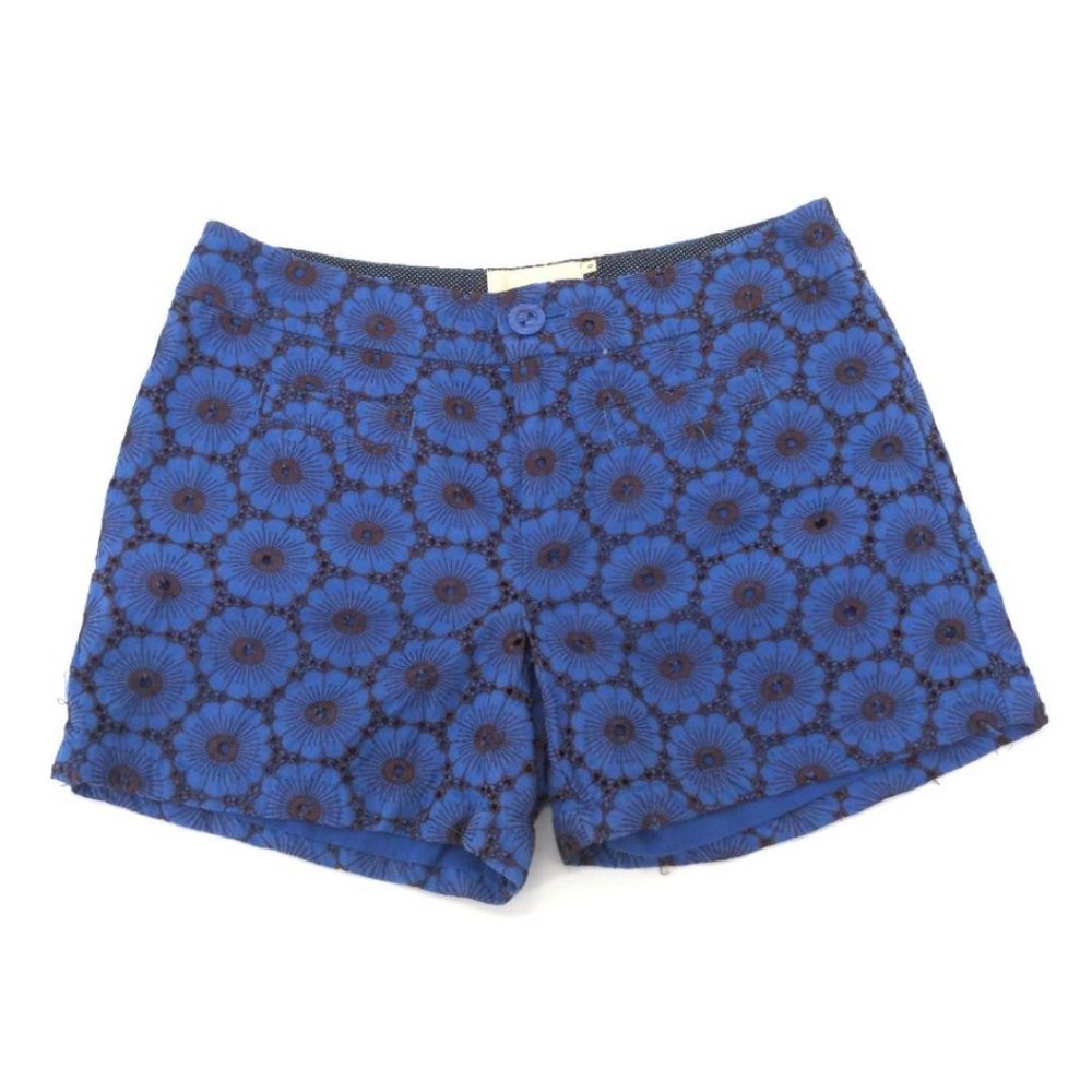 Anthropologie Elevenses Floral Eyelette Shorts 0